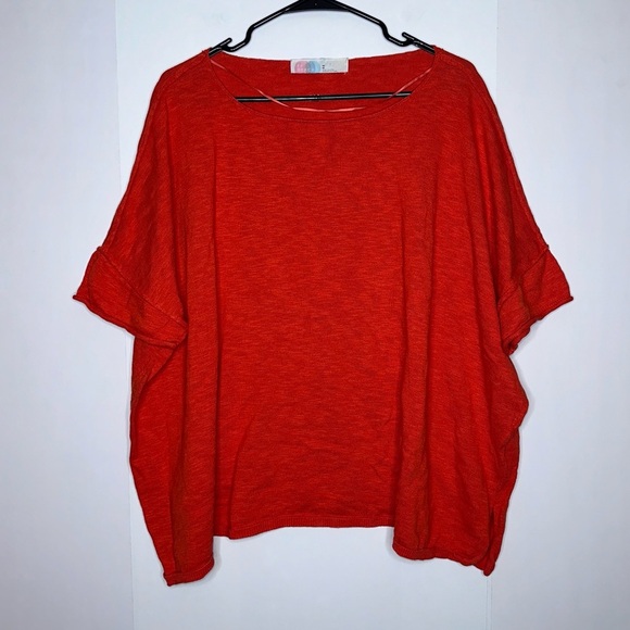 Free people beach linen blend red oversized tunic top size medium - Picture 1 of 3